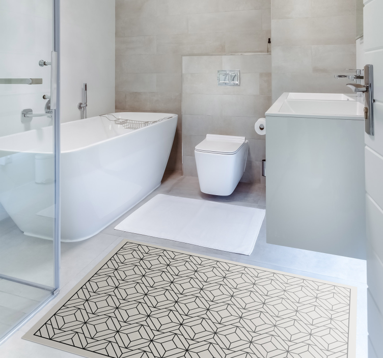 ασπρόμαυρα τετράγωνα μοτίβα γεωμετρικά χαλιά - TenStickers