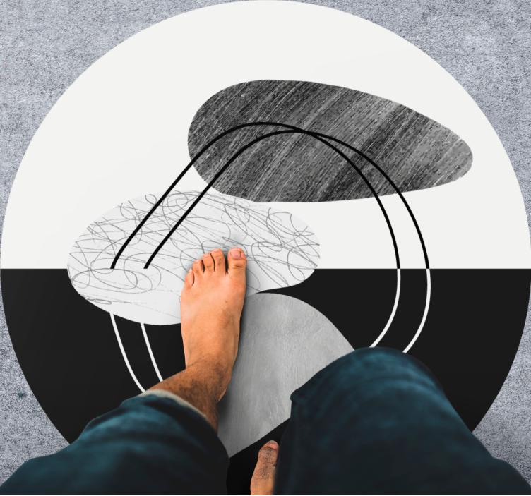 ασπρόμαυρη πέτρα αφηρημένη μοντέρνο χαλί - TenStickers