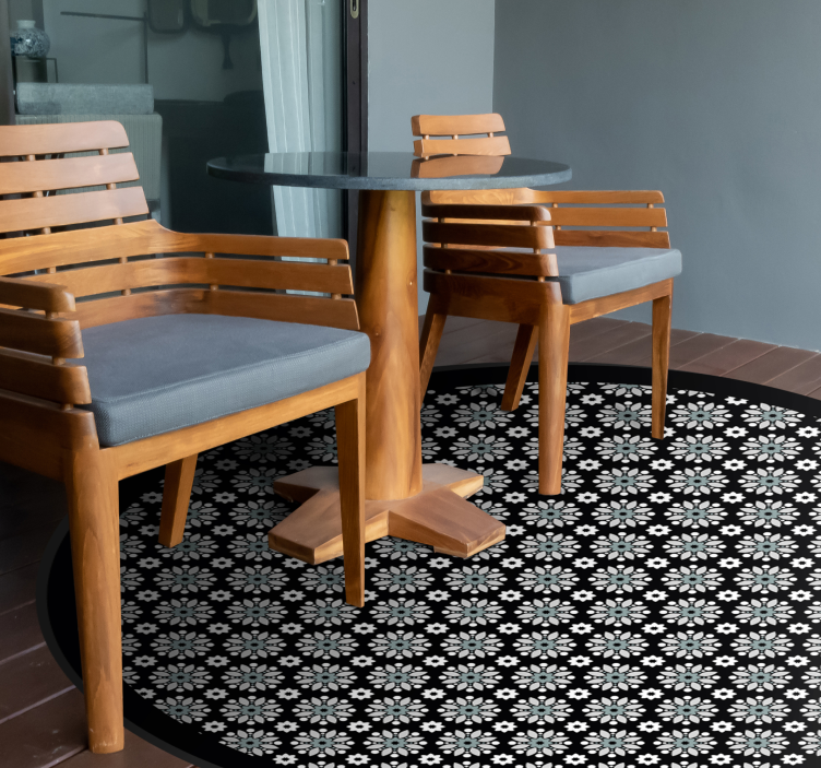 μαύρο και άσπρο χαλί φύσης ήλιων - TenStickers