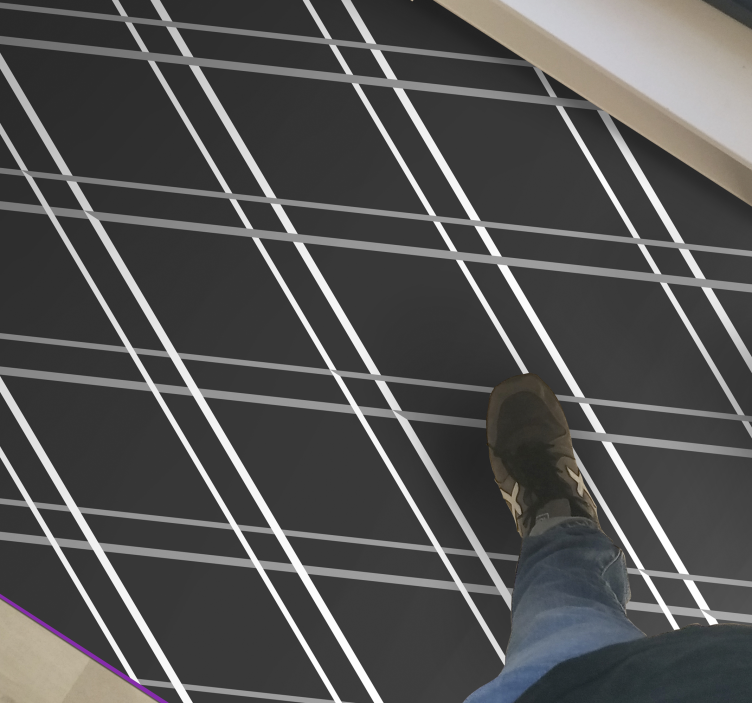 μαύρο διαμάντι μοτίβο γεωμετρικά χαλιά βινυλίου - TenStickers