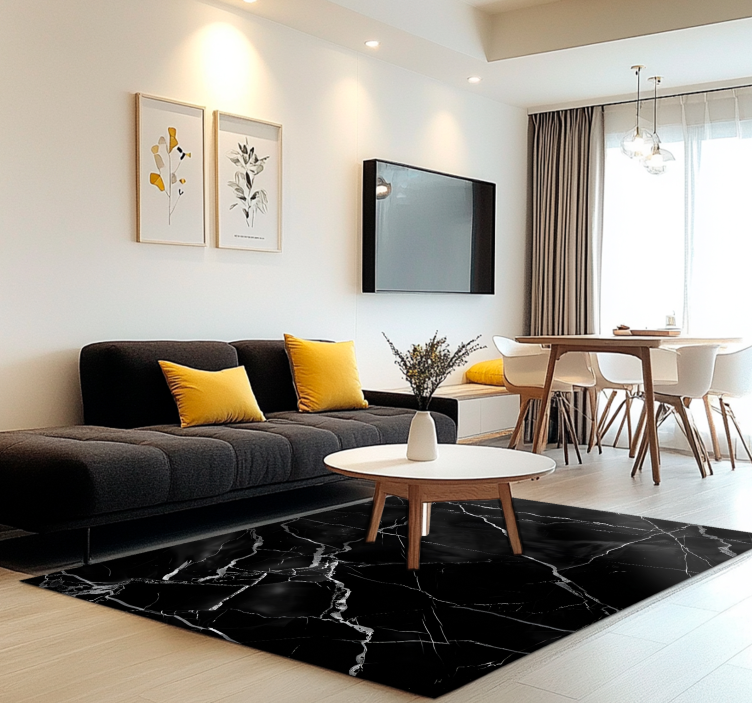 μαύρο χαλί απομίμηση μαρμάρου - TenStickers