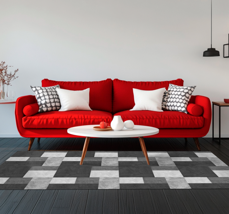 μαύρο χαλί μοντέρνος σχεδιασμός τετραγώνων - TenStickers