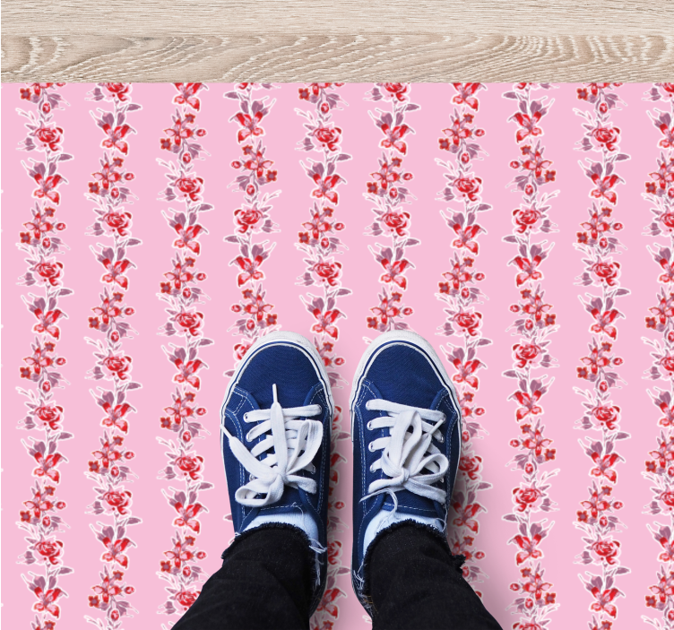 ανθισμένο κήπο floral κάθετες ρίγες χαλί - TenStickers