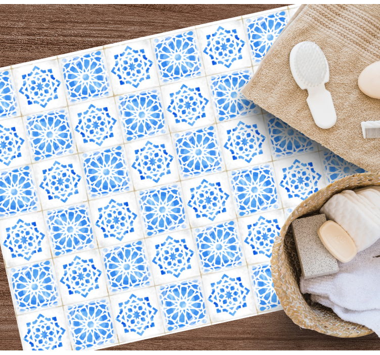 μπλε κομψό μωσαϊκό δάπεδο μπάνιου - TenStickers