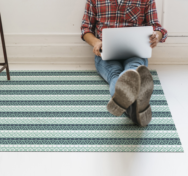 μπλε εθνοτική ριγέ κουβέρτα βινυλίου - TenStickers