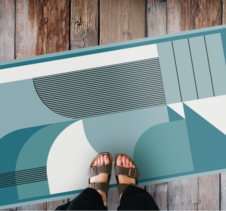 μπλε γεωμετρικό αστικό σχέδιο πλακάκια χωλ εισόδου - TenStickers