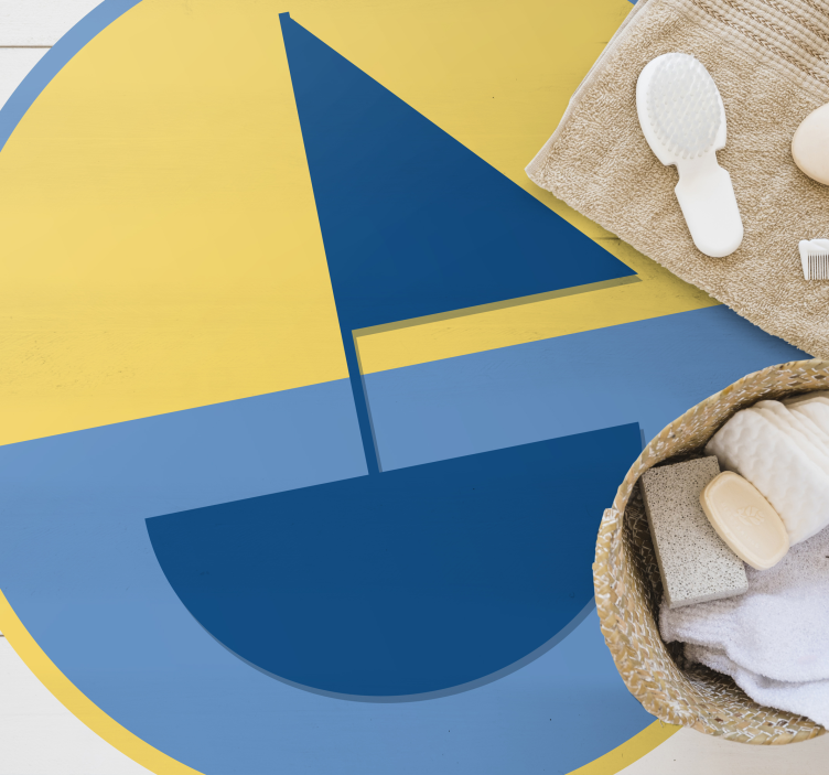 χαλί βινυλίου με βάρκα και παραλία - TenStickers