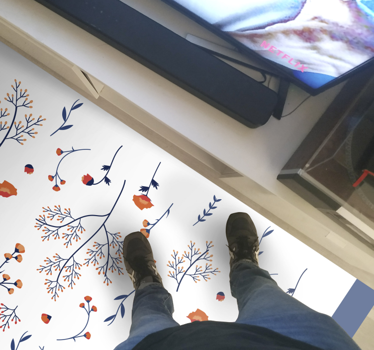 βοτανικό και παραδοσιακό στιλ χαλί βινυλίου - TenStickers