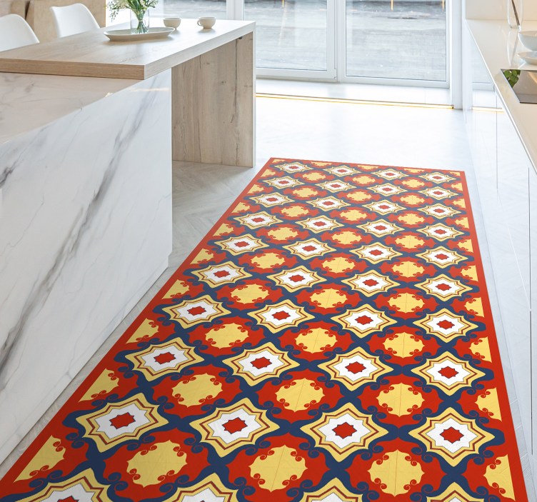 λαμπερό κόκκινο πλακάκι από χαλί βινυλίου - TenStickers