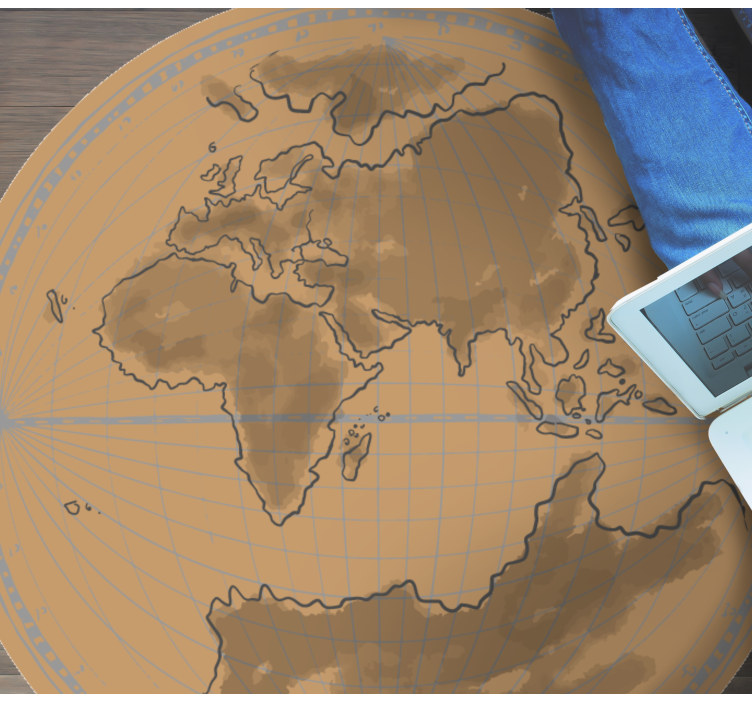 καφέ και παλιό χαλί παγκόσμιου χάρτη - TenStickers