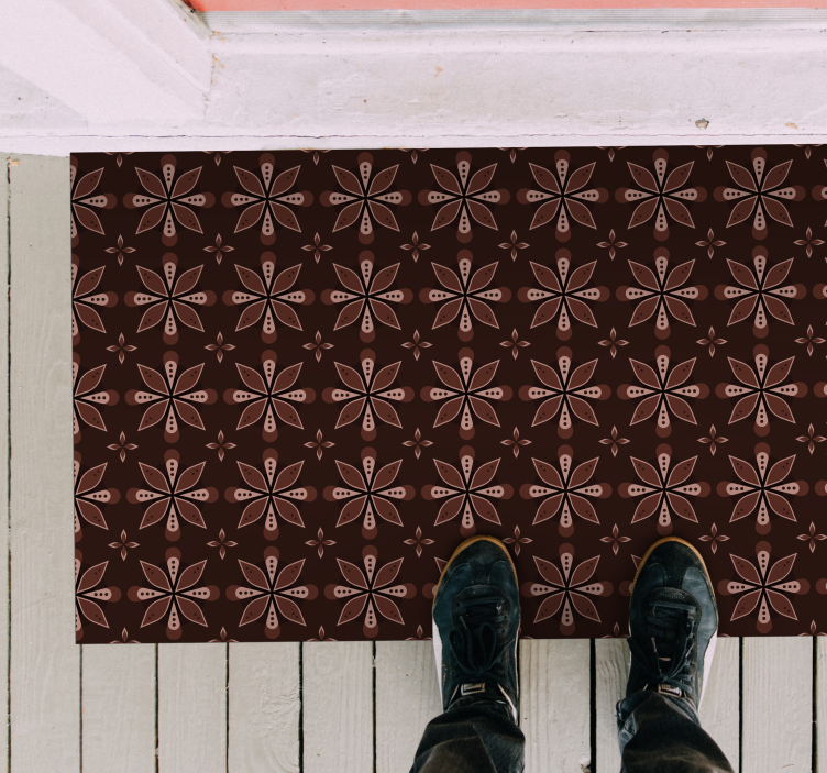 καφέ και μαύρο χαλί βινυλίου μάνταλα - TenStickers