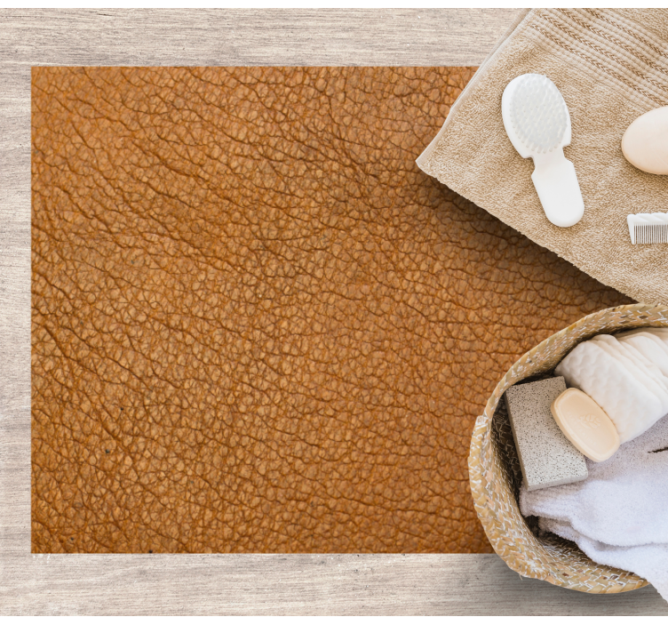 καφέ δερμάτινα πλακάκια εισόδου - TenStickers