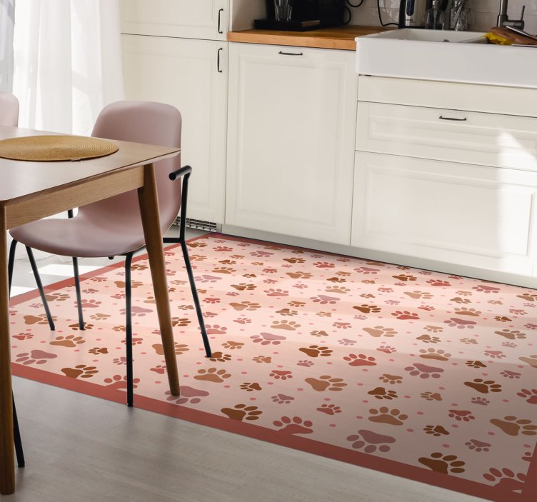 καφέ πόδι εκτυπώνει χαλί βινυλίου εκτύπωσης ζώων - TenStickers