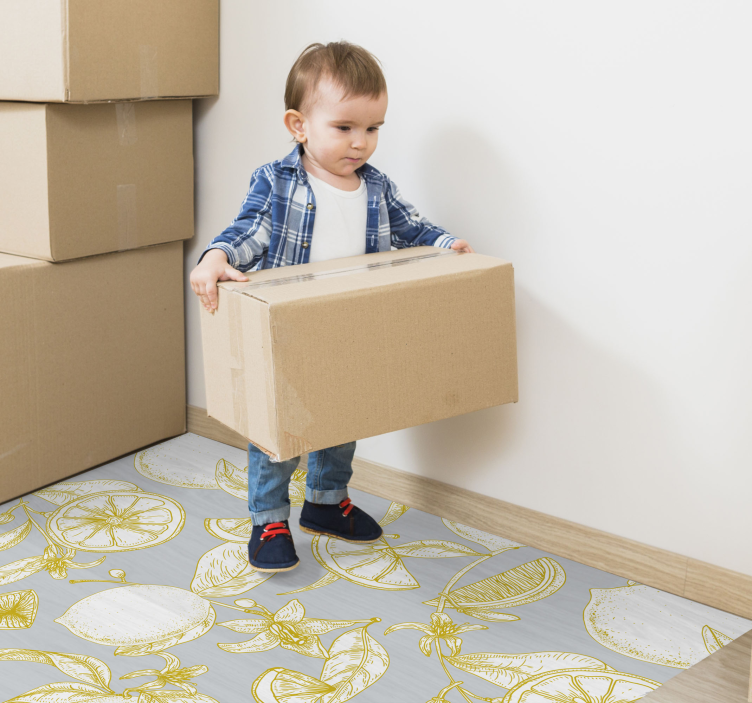 τσαμπί λεμόνι λουλουδάτο χαλί - TenStickers