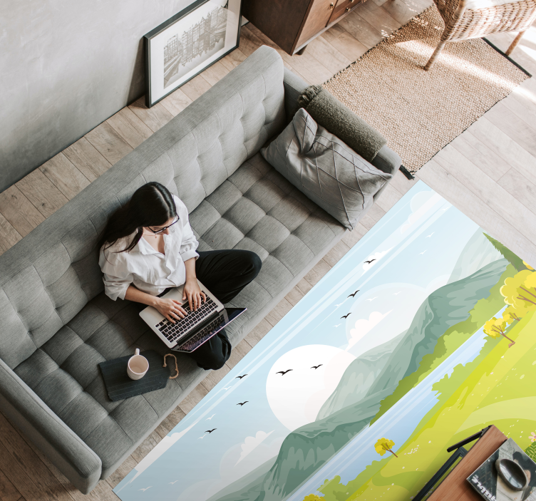 γελοιογραφία ορεινό χαλί ορεινό τοπίο - TenStickers