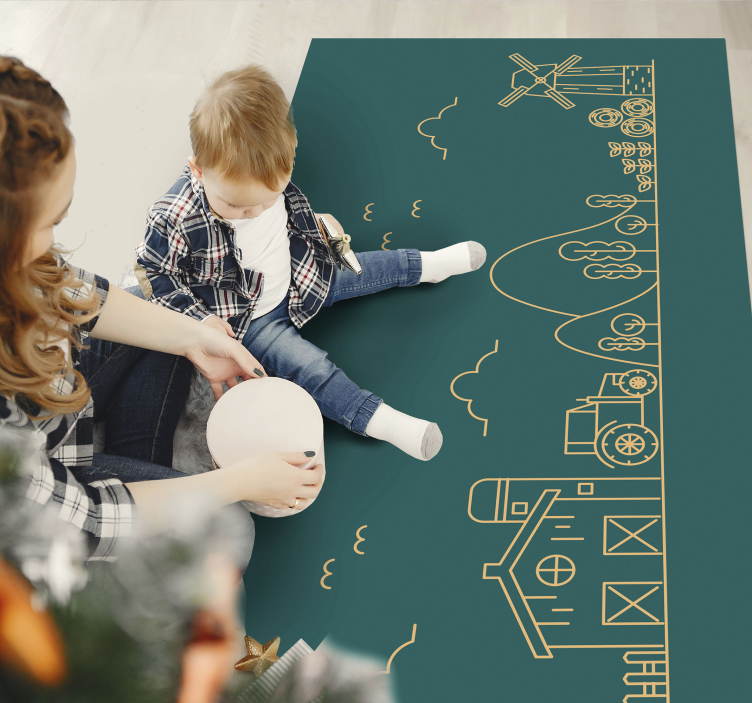 γελοιογραφία τρακτέρ και αγρόκτημα αντικείμενα κουβέρτα ζώων - TenStickers