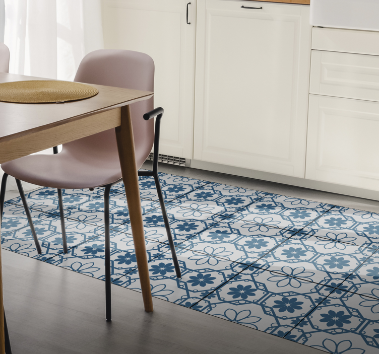 κυκλικές γραβάτες μπλε και άσπρο μοντέρνο χαλί - TenStickers