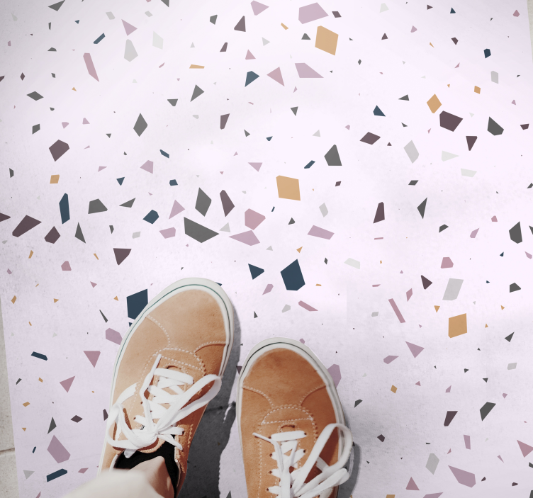 κλασικό ροζ χαλί με υφή terrazzo - TenStickers