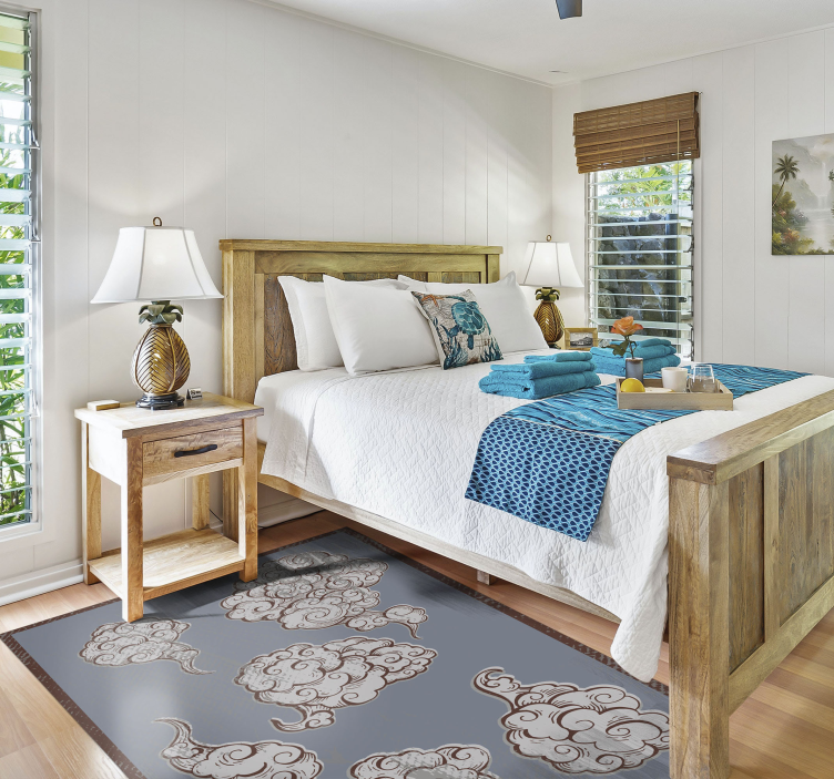 σύννεφα με στροβιλίζεται χαλί από βινύλιο - TenStickers