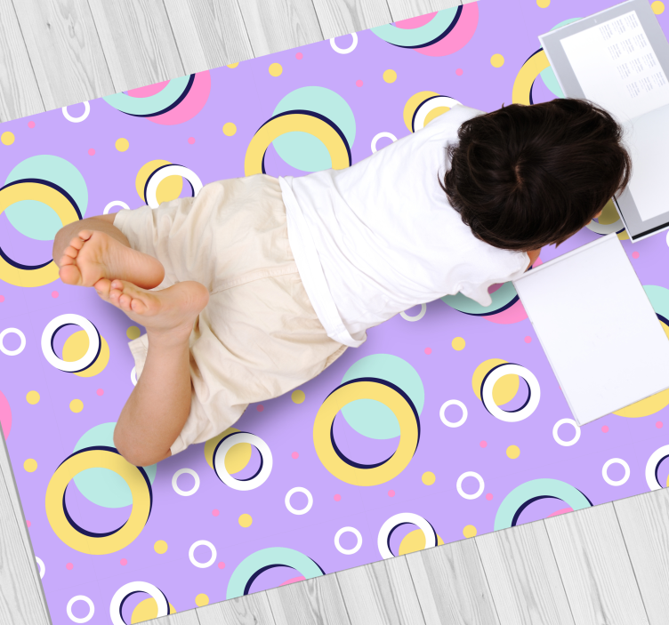 πολύχρωμο κύκλους παιδικό χαλί βινυλίου - TenStickers