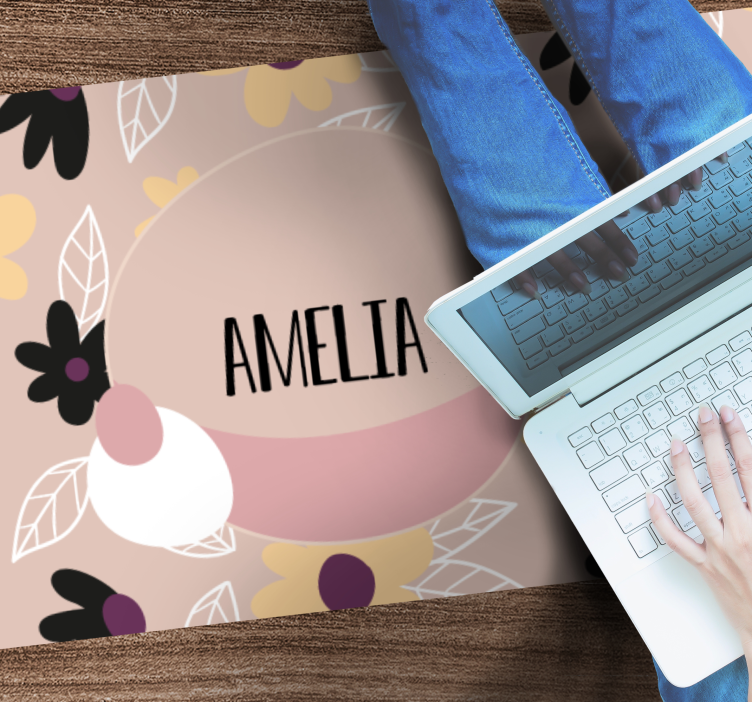 πολύχρωμα μοντέρνα λουλούδια εξατομικευμένο χαλάκι - TenStickers