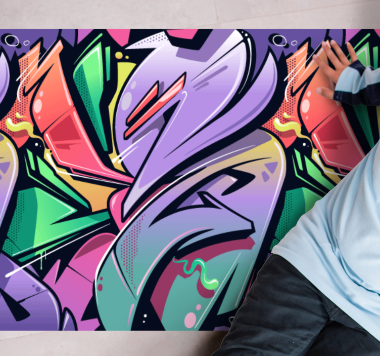 πολύχρωμο γκράφιτι street art υφή χαλί - TenStickers