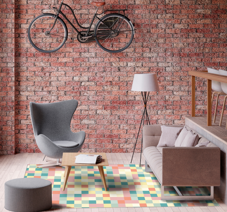 πολύχρωμο κουβέρτα βινυλίου τετράγωνα για εφήβους - TenStickers