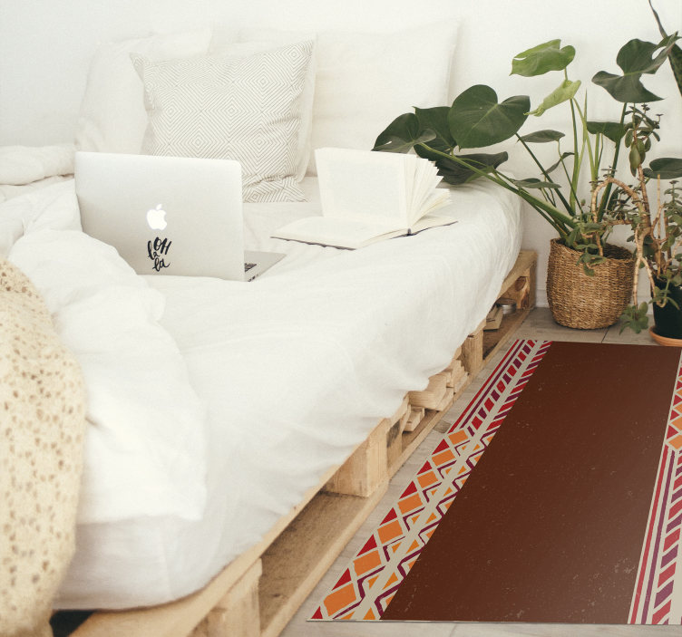 σύγχρονο καφέ περίγραμμα μοντέρνο χαλί - TenStickers