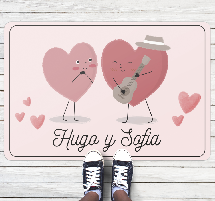 ζευγάρι καρδιές εξατομικευμένο χαλί - TenStickers