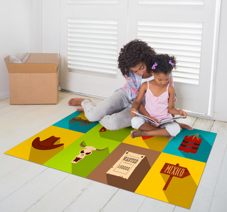 πλακάκια υπνοδωματίου με πλακάκια καουμπόη - TenStickers