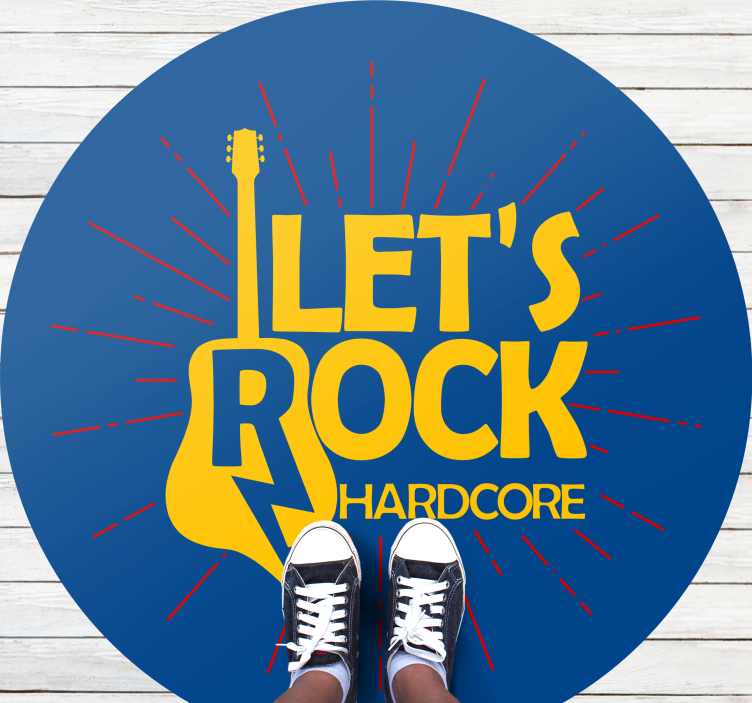 κυκλικό χαλί φόρος τιμής στην ηλεκτρική κιθάρα - TenStickers