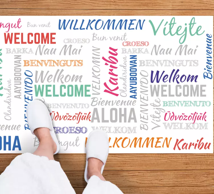 xαλιά βινυλίου με φράσεις καλώς ήρθες Αλόχα Καρίμπου - TenStickers