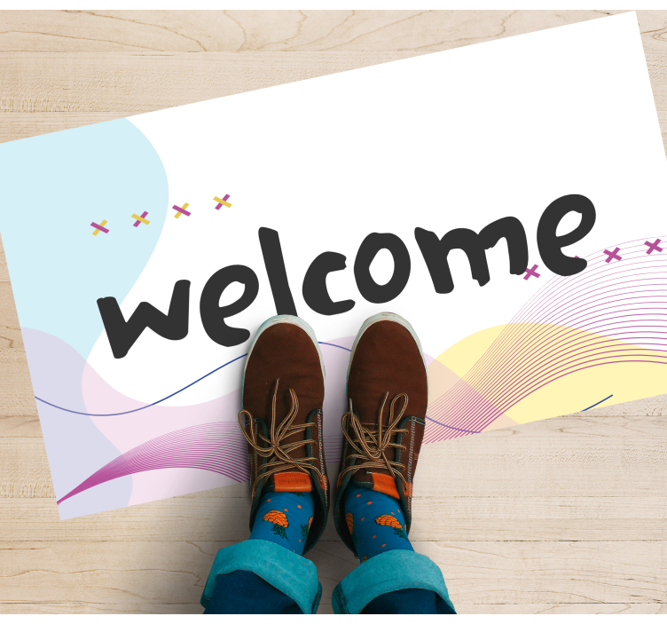 χαλί εισόδου μοντέρνα αφηρημένη καλωσόρισμα - TenStickers