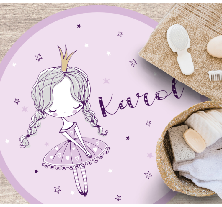 Βινυλιακό χαλί με όνομα εικονογράφηση νεράιδας μπαλέτου - TenStickers