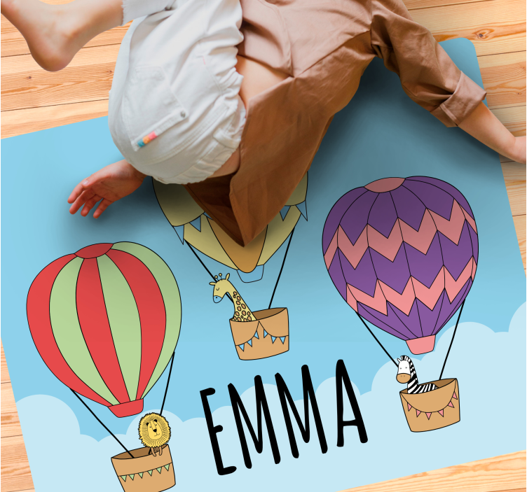 Βινυλιακό χαλί με όνομα πολύχρωμα θερμά αέρια - TenStickers