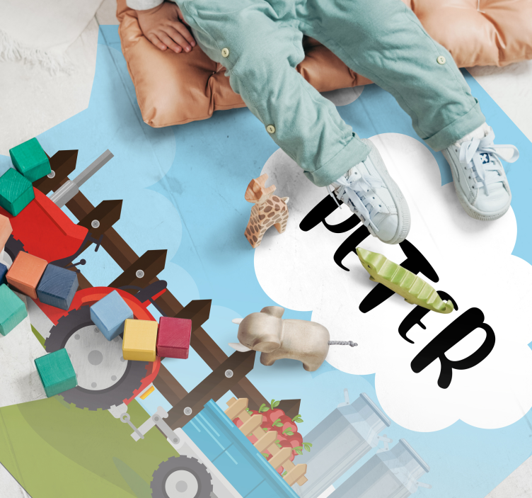 Βινυλιακό χαλί με όνομα προσαρμόσιμο αγρόκτημα - TenStickers