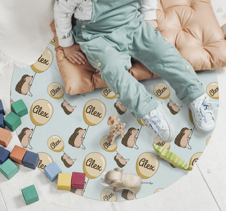 Βινυλιακό χαλί με όνομα εξατομικευμένος σκαντζόχοιρος - TenStickers