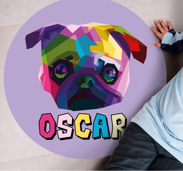 Βινυλιακό χαλί με όνομα γεωμετρική κυνικός εικονογράφηση - TenStickers