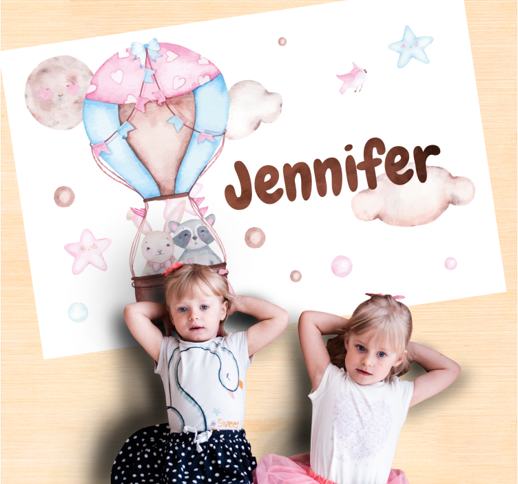 Βινυλιακό χαλί με όνομα αερόστατο θερμού αέρα - TenStickers