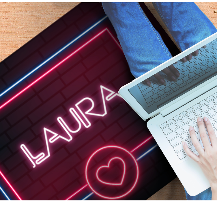 Βινυλιακό χαλί με όνομα νέον πινακίδα αγάπη - TenStickers