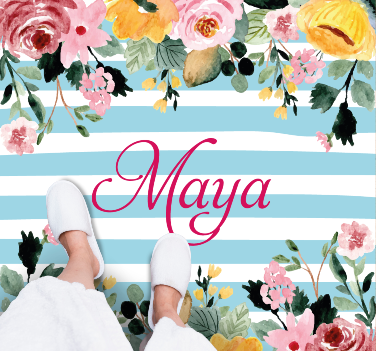 χαλί κρεβατοκάμαρας προσαρμοσμένο βοτανικό σχέδιο - TenStickers