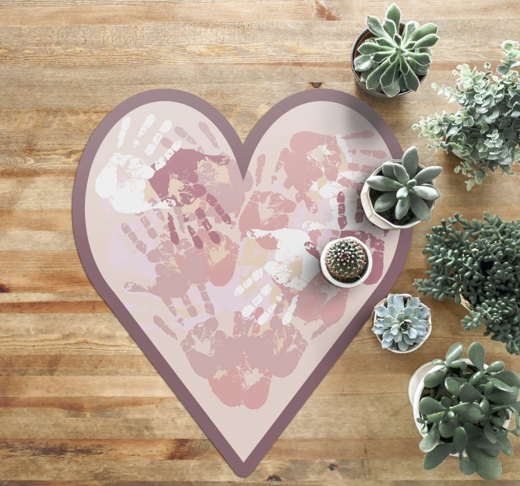 Βινυλιακό χαλί με όνομα εξατομικευμένη καρδιά - TenStickers