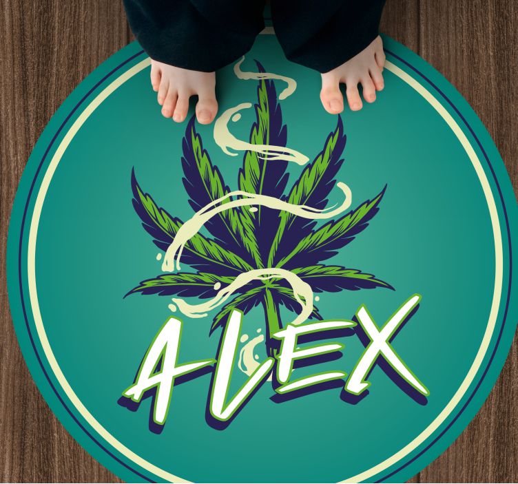 χαλί εφηβικής κρεβατοκάμαρας κύκλος ονόματος - TenStickers