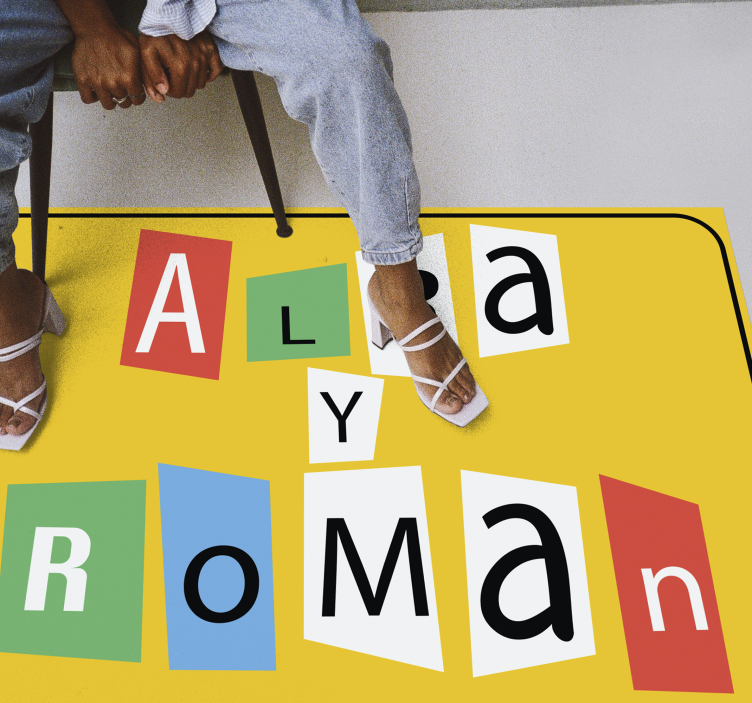 Βινυλιακό χαλί με όνομα κομμάτια παζλ για ζευγάρια - TenStickers