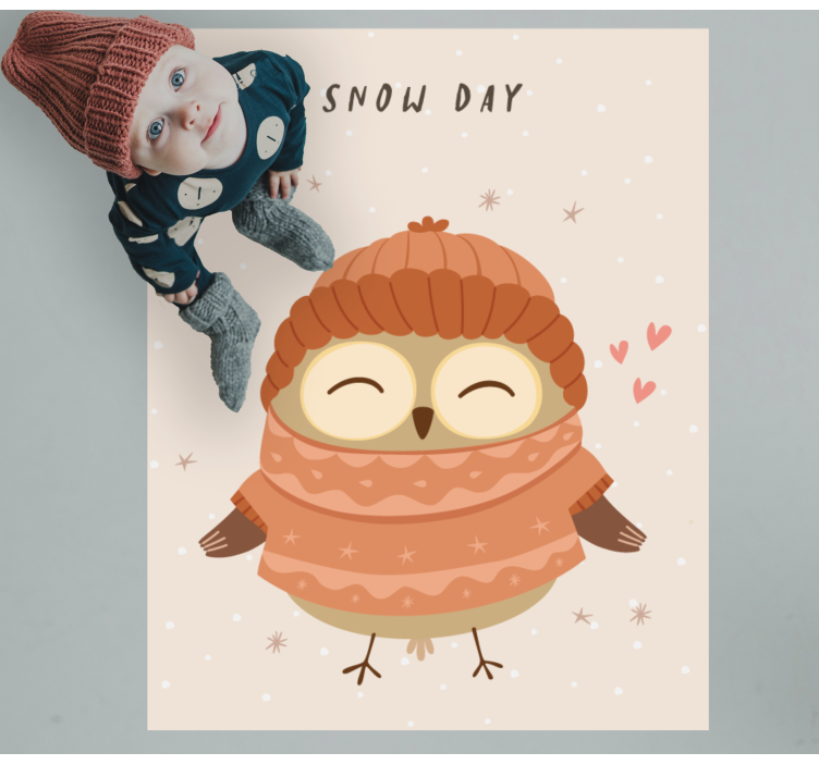 χαριτωμένο σχέδιο κουβέρτα κρεβατοκάμαρας κουκουβάγια - TenStickers