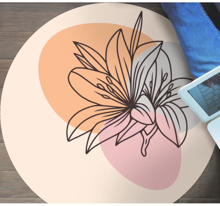 χαριτωμένο ζευγάρι λουλουδιών μινιμαλιστικό χαλί λουλουδιών - TenStickers