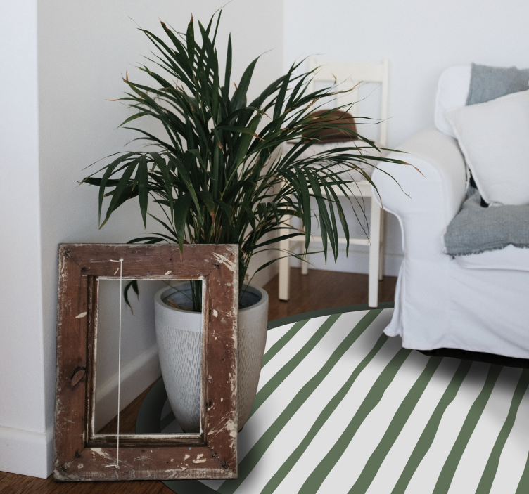 σκούρο πράσινο ριγέ σκανδιναβικό χαλί βινυλίου - TenStickers