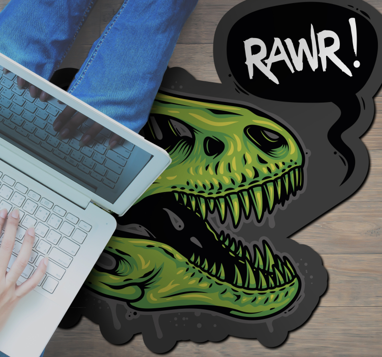 κεφάλι δεινόσαυρος εικονογράφηση με κείμενο - TenStickers