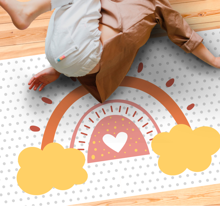 κουκκίδες με παιδικό χαλί βινυλίου ουράνιο τόξο - TenStickers