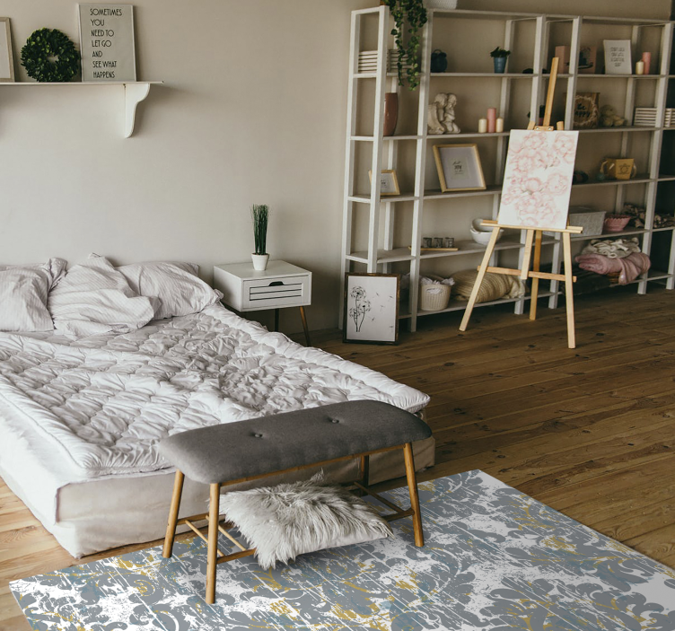 σχέδιο χεριών γκρι μοντέρνο χαλί - TenStickers